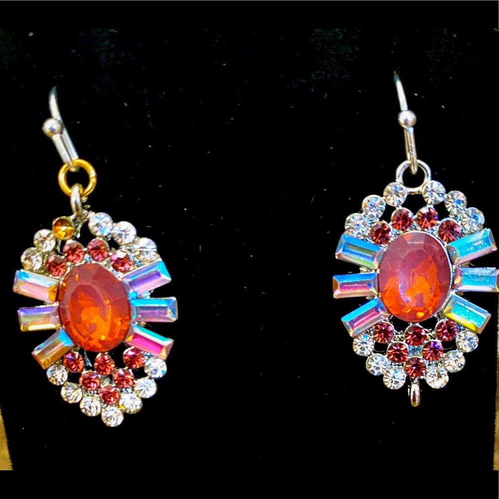 Handcrafted Pink/silver  earrings